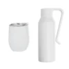 KIT GARRAFA E COPO TÉRMICO – BRANCO – 2 PÇS