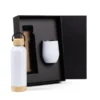 KIT GARRAFA E COPO TÉRMICO – BRANCO – 2 PÇS