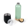 KIT GARRAFA E COPO TÉRMICO – VERDE/PRETO – 2 PÇS