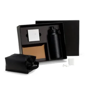 KIT GARRAFA, FONE BLUETOOTH E NECESSAIRE - 3 PÇS