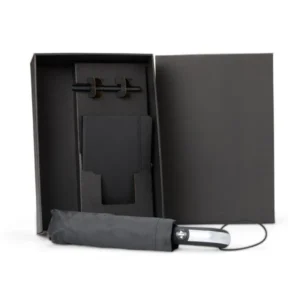 KIT GUARDA-CHUVA, CADERNO E CANETA - 3 PÇS