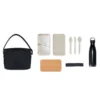 KIT MARMITA DUPLA, BOLSA TÉRMICA E GARRAFA – 3 PÇS
