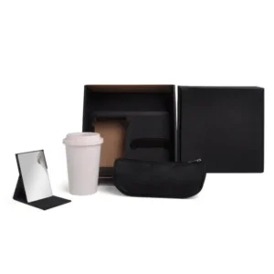 KIT NECESSAIRE, COPO C/ TAMPA E ESPELHO - 3 PÇS