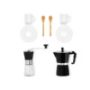 KIT PARA CAFÉ COM CAFETEIRA ITALIANA E MOEDOR – 6 PÇS