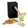 KIT PARA CAIPIRINHA EM BAMBU / MADEIRA / INOX – 0,35 L – 5 PÇS