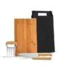 KIT PARA CHURRASCO EM BAMBU / MADEIRA / INOX – 4 PÇS