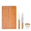KIT PARA CHURRASCO EM BAMBU / MADEIRA / INOX – 4 PÇS