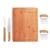 KIT PARA CHURRASCO EM BAMBU / MADEIRA / INOX – 5 PÇS
