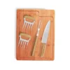 KIT PARA CHURRASCO EM BAMBU / MADEIRA / INOX – 5 PÇS