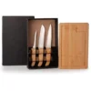 KIT PARA CHURRASCO/COZINHA EM BAMBU / MADEIRA / INOX – 4 PÇS