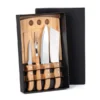 KIT PARA CHURRASCO / COZINHA EM BAMBU / MADEIRA / INOX – 5 PÇS