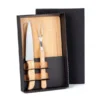 KIT PARA CHURRASCO EM BAMBU / MADEIRA / INOX – 3 PÇS