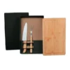KIT PARA CHURRASCO EM BAMBU / MADEIRA / INOX – 3 PÇS