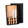 KIT PARA CHURRASCO EM BAMBU / MADEIRA / INOX – 5 PÇS