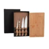 KIT PARA CHURRASCO EM BAMBU / MADEIRA / INOX – 5 PÇS