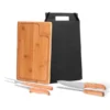 CONJ. PARA CHURRASCO EM BAMBU / MADEIRA / INOX TEXAS – 5 PÇS