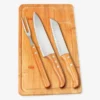 CONJ. PARA CHURRASCO EM BAMBU / MADEIRA / INOX TEXAS – 4 PÇS