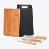 CONJ. PARA CHURRASCO EM BAMBU / MADEIRA / INOX TEXAS – 4 PÇS