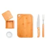 KIT PARA CHURRASCO EM BAMBU / MADEIRA / INOX – 5 PÇS