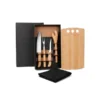KIT PARA CHURRASCO EM BAMBU / MADEIRA / INOX COM AVENTAL – 6 PÇS