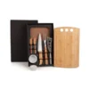 CONJ. PARA CHURRASCO E PETISCO EM BAMBU / MADEIRA / INOX – 2 EM 1