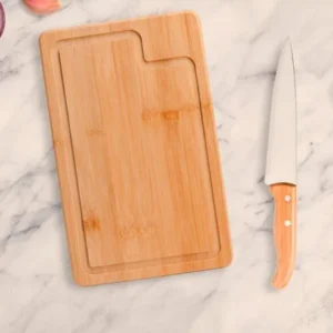KIT PARA CHURRASCO / PETISCO EM BAMBU / PORCELANA - 4 PÇS