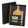 KIT PARA COZINHA EM BAMBU / INOX – 3 PÇS