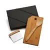 KIT PARA COZINHA EM BAMBU / INOX COM ESPÁTULA MULTIUSO – 3 PÇS