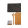 KIT PARA COZINHA EM BAMBU / INOX COM ESPÁTULA MULTIUSO – 3 PÇS