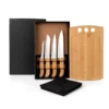 KIT PARA COZINHA EM BAMBU / MADEIRA / INOX COM AVENTAL – 6 PÇS