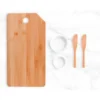KIT PARA PETISCO COM TÁBUA, ESPÁTULAS E RAMEKINS – 5 PÇS