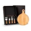 KIT PARA QUEIJO EM BAMBU / MADEIRA / INOX – 5 PÇS