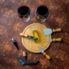 KIT QUEIJO E VINHO COM ESPAÇO PARA GARRAFA – 9 PÇS