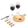 KIT QUEIJO E VINHO COM TÁBUA REDONDA – 8 PÇS