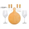 KIT QUEIJO E VINHO COM TÁBUA REDONDA – 8 PÇS