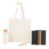 KIT SACOLA, GARRAFA, CADERNO E CANETA – 4 PÇS