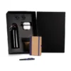 KIT SQUEEZE, FONE, CADERNO E CANETA – AZUL – 4 PÇS