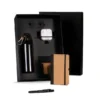 KIT SQUEEZE, FONE, CADERNO E CANETA – PRETO – 4 PÇS
