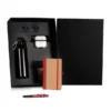 KIT SQUEEZE, FONE, CADERNO E CANETA – VERMELHO – 4 PÇS