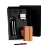 KIT SQUEEZE, FONE, CADERNO E CANETA – VERMELHO – 4 PÇS