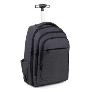 MOCHILA EM RPET COM RODINHAS - MELANGE CINZA ESCURO