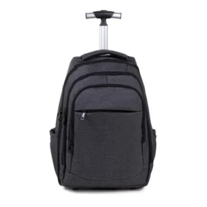 MOCHILA EM RPET COM RODINHAS - MELANGE CINZA ESCURO