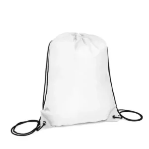 MOCHILA SACOLA EM NYLON 190D - BRANCA - 42X32CM