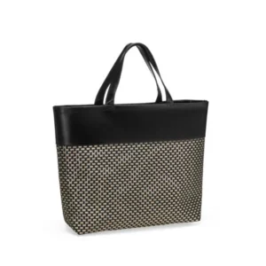 SACOLA EM PVC E MATERIAL SINTÉTICO - PREMIUM - PRETO/XADREZ
