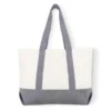 SACOLA EM ALGODÃO RECICLADO – BEGE NATURAL/MELANGE CINZA – 47,5X31CM