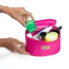 BOLSA DE COSMETICOS EM OXFORD/PVC – ROSA