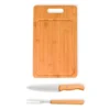 CONJ. PARA CHURRASCO EM BAMBU / MADEIRA / INOX – 3 PÇS