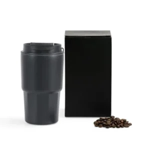 COPO TÉRMICO EM AÇO INOX - PRETO - 450 ML