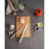 TERIYAKI. Kit churrasco em estojo de PU e 210D com tábua em bambu e 7 utensílios em aço inox e madeira de Seringueira