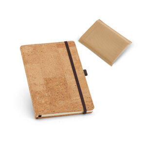 PORTEL A6. Caderno A6 de capa dura em cortiça, com páginas lisas
